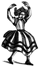 wood-engraving print: Olga Dancing for The Runaway